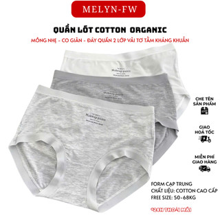 Combo 3 quần lót nữ cotton muối tiêu MELYN-FW quần lót chữ cạp màu pastel freesize (50-68kg) QL994
