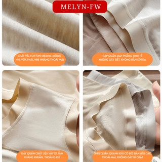 Combo 3 quần lót nữ cotton muối tiêu MELYN-FW quần lót chữ cạp màu pastel freesize (50-68kg) QL994