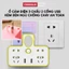 Ổ Cắm Điện 3 CHẤU Thông Minh Yosunlix Có Đèn Ngủ Ổ Điện 2 Chấu Cổng Sạc USB Chống Giật