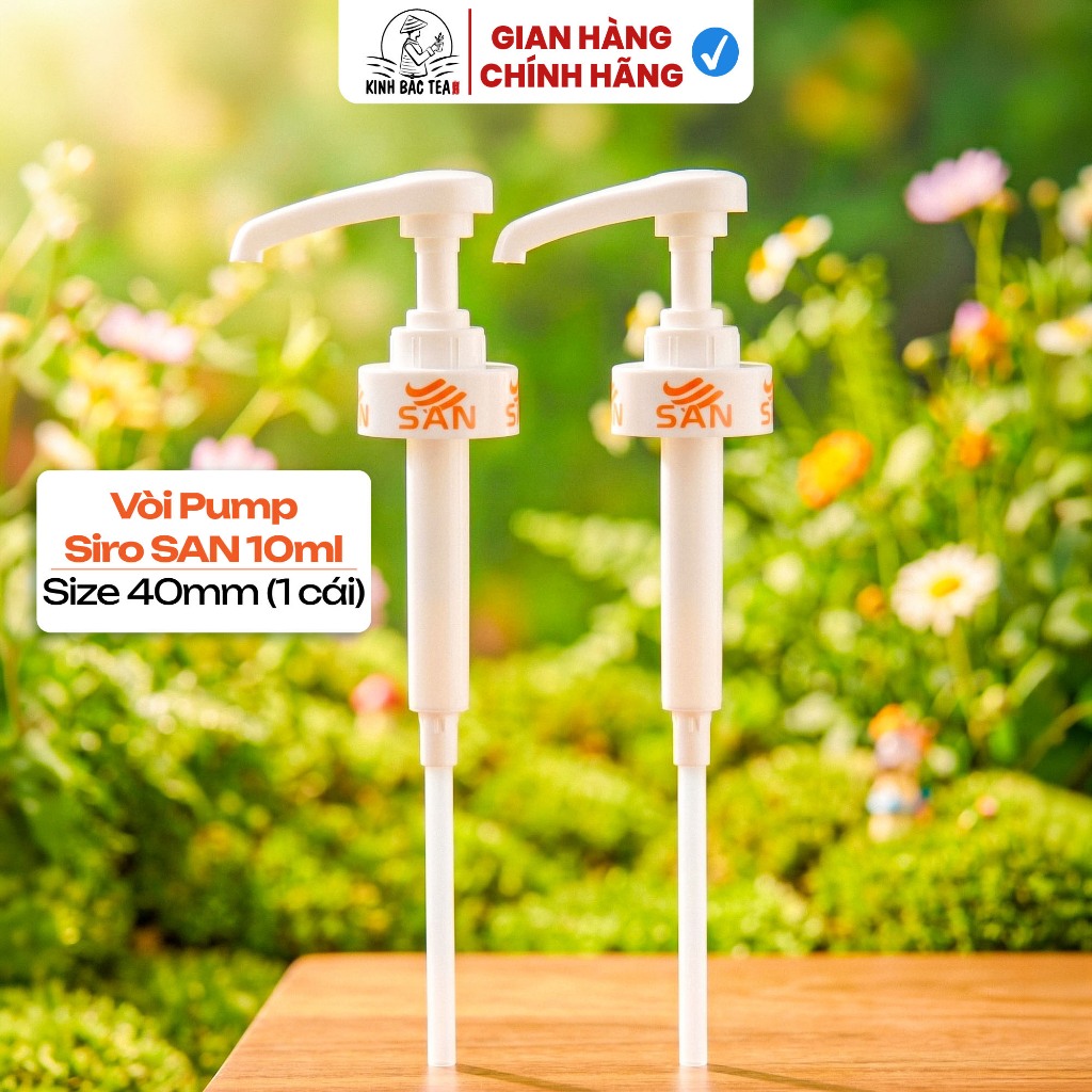Vòi Pump Siro SAN 10ml Cho Chai 1Kg / 2.5Kg – Pump Nhựa Cao Cấp, Định Lượng Chuẩn, Size 40mm