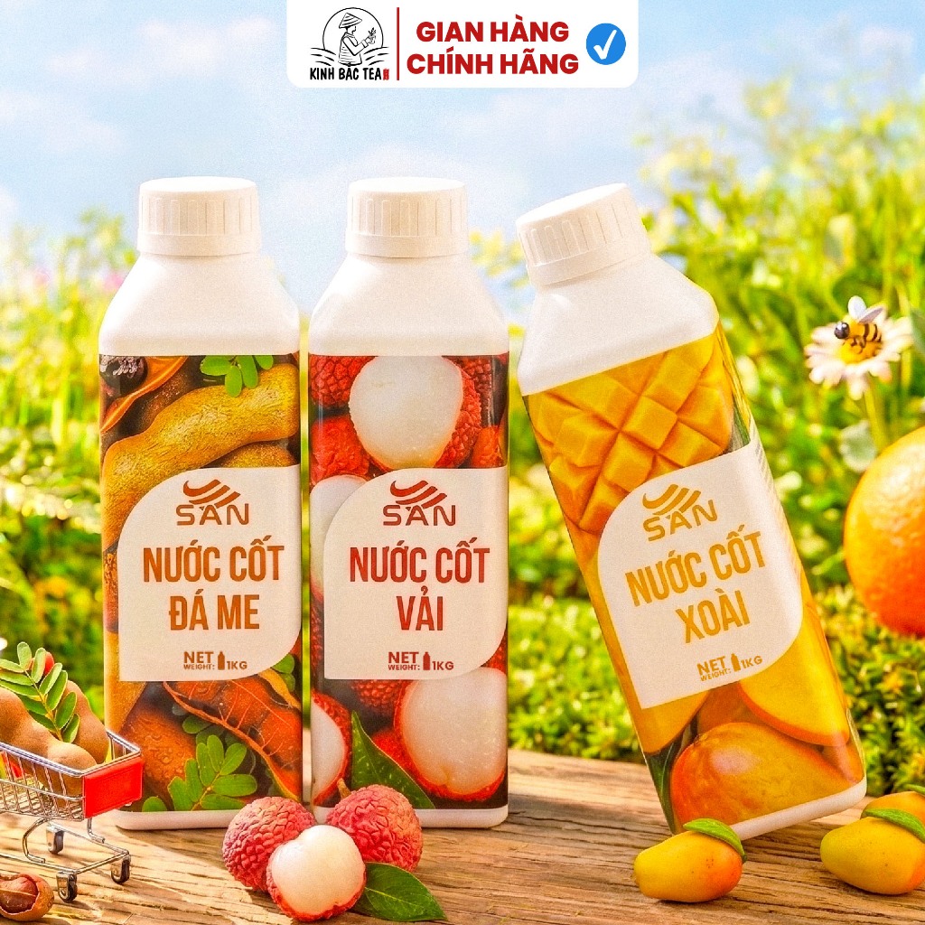 Nước cốt trái cây SAN, có mẫu thử 100ml, tặng công thức pha chế, hương thơm, trái cây tự nhiên