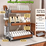 GÍA ĐỂ BÁT ĐĨA THÉP KHÔNG GỈ INOX 304 SANG TRỌNG , SẠCH SẼ , BỀN BỈ . 1tầng- 2 tầng và 3 tầng — ảnh 1