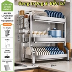 GÍA ĐỂ BÁT ĐĨA THÉP KHÔNG GỈ INOX 304 SANG TRỌNG , SẠCH SẼ , BỀN BỈ . 1tầng- 2 tầng và 3 tầng — ảnh 3