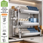 GÍA ĐỂ BÁT ĐĨA THÉP KHÔNG GỈ INOX 304 SANG TRỌNG , SẠCH SẼ , BỀN BỈ . 1tầng- 2 tầng và 3 tầng — ảnh 4