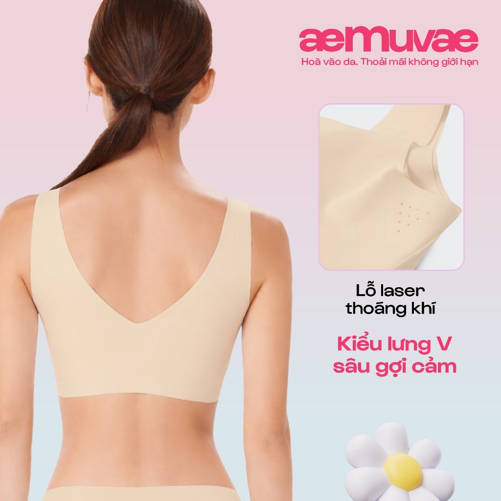 Áo Bra Không Gọng Không Viền Cánh Hoa 3D, vải cao cấp mịn mát, hoà vào da - Muvae (aeMuvae)