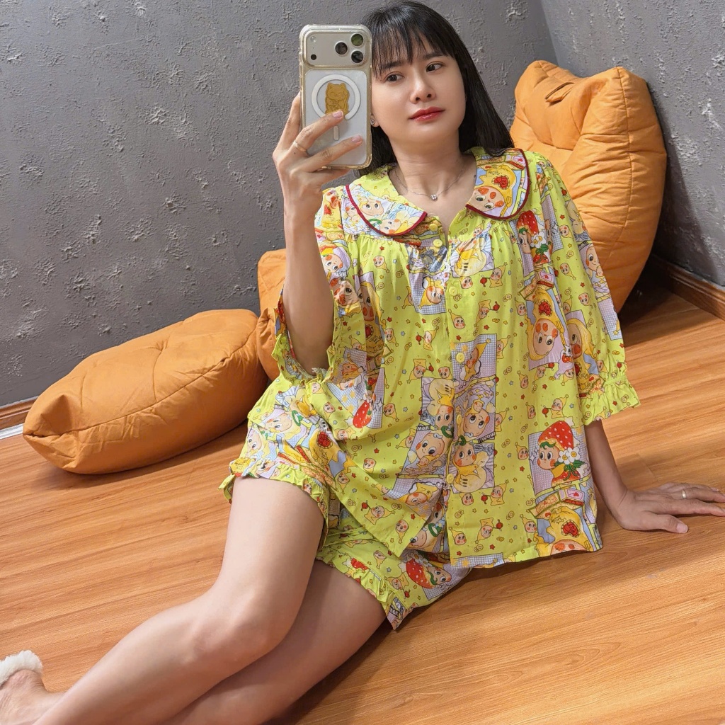 (43-90kg) Tole đùi cổ sen tay lỡ, form chuẩn may kỹ - Nocnhasleepwear
