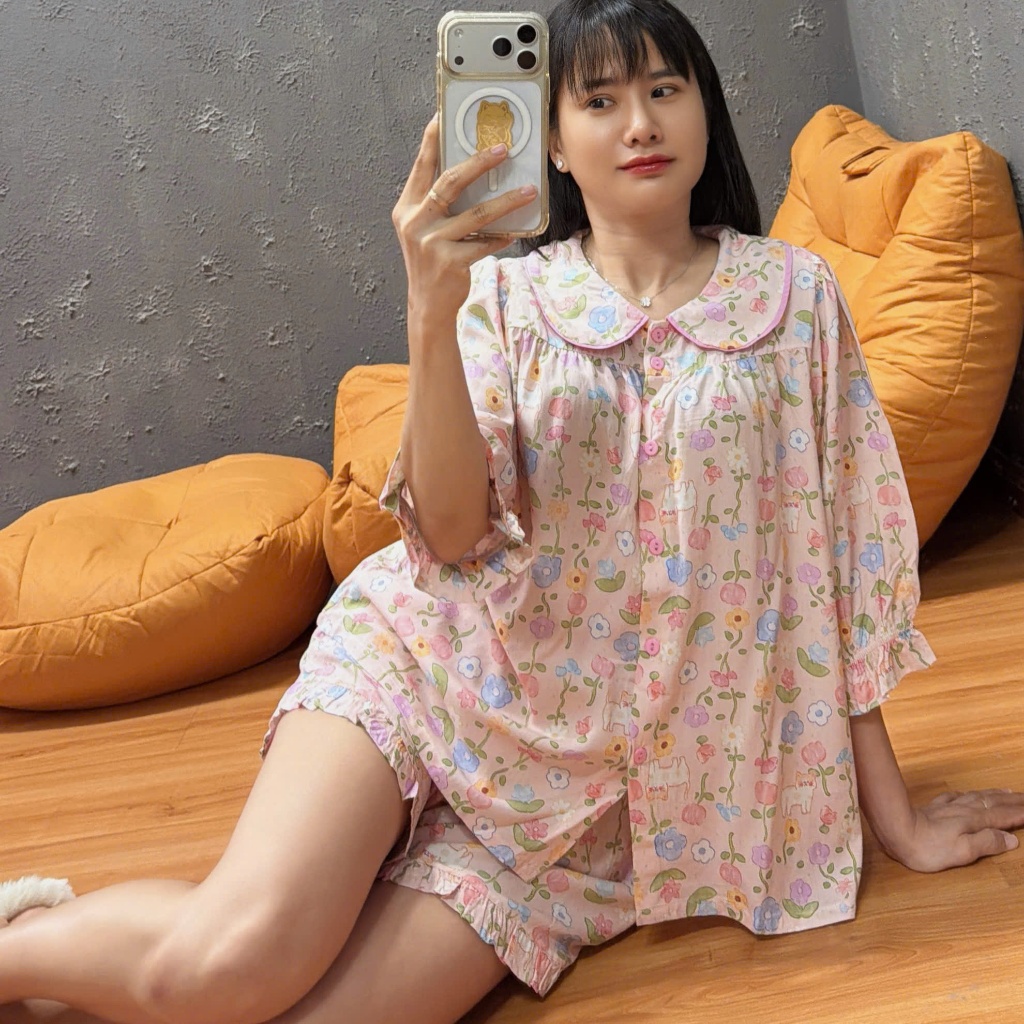 (43-90kg) Tole đùi cổ sen tay lỡ, form chuẩn may kỹ - Nocnhasleepwear