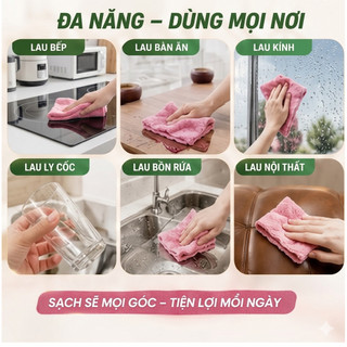 ComBo 20 Khăn Lau Đa Năng Giá Rẻ – Siêu Thấm Hút, Lau Bếp Lau Tay Mềm Mịn Nhanh Khô Siêu Thấm Hút