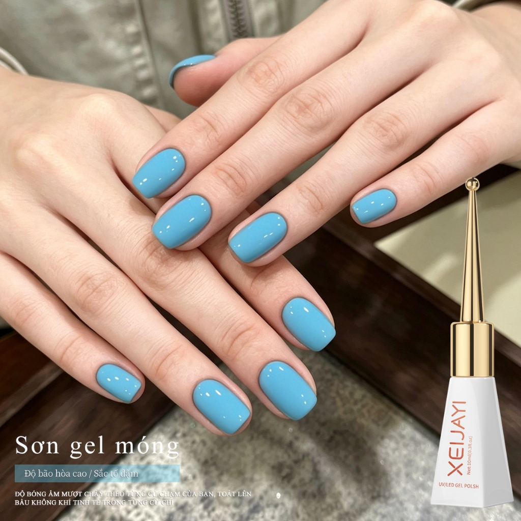 XEIJAYI 10ml - Sơn móng tay dạng gel màu xanh dương, bền màu và thích hợp để tự làm nghệ thuật vẽ móng tại nhà.