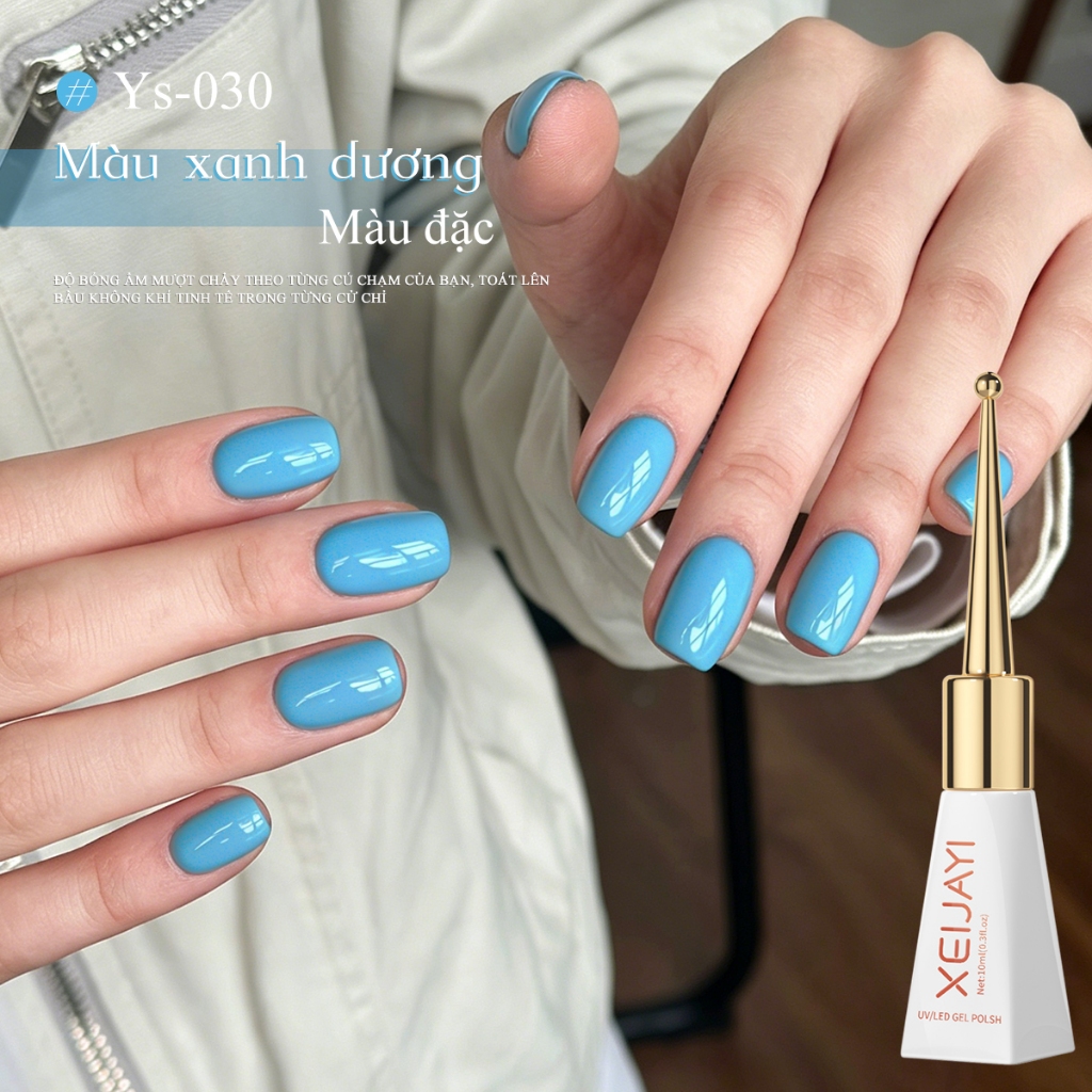 XEIJAYI 10ml - Sơn móng tay dạng gel màu xanh dương, bền màu và thích hợp để tự làm nghệ thuật vẽ móng tại nhà.