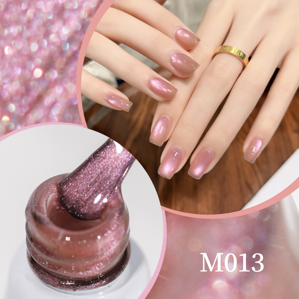 XEIJAYI 10ml -Sơn gel móng tay mắt mèo màu hồng hoa anh đào siêu bóng, độ bóng lâu trôi, hoàn hảo cho việc tự làm.