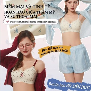Áo Lót Không Đường May Hoa Nhí Thanh Lịch - Nâng Ngực Tập Trung Cho Ngực Nhỏ, Chống Xệ & Thu Gọn Mỡ Nách, Mỏng Nhẹ Mùa