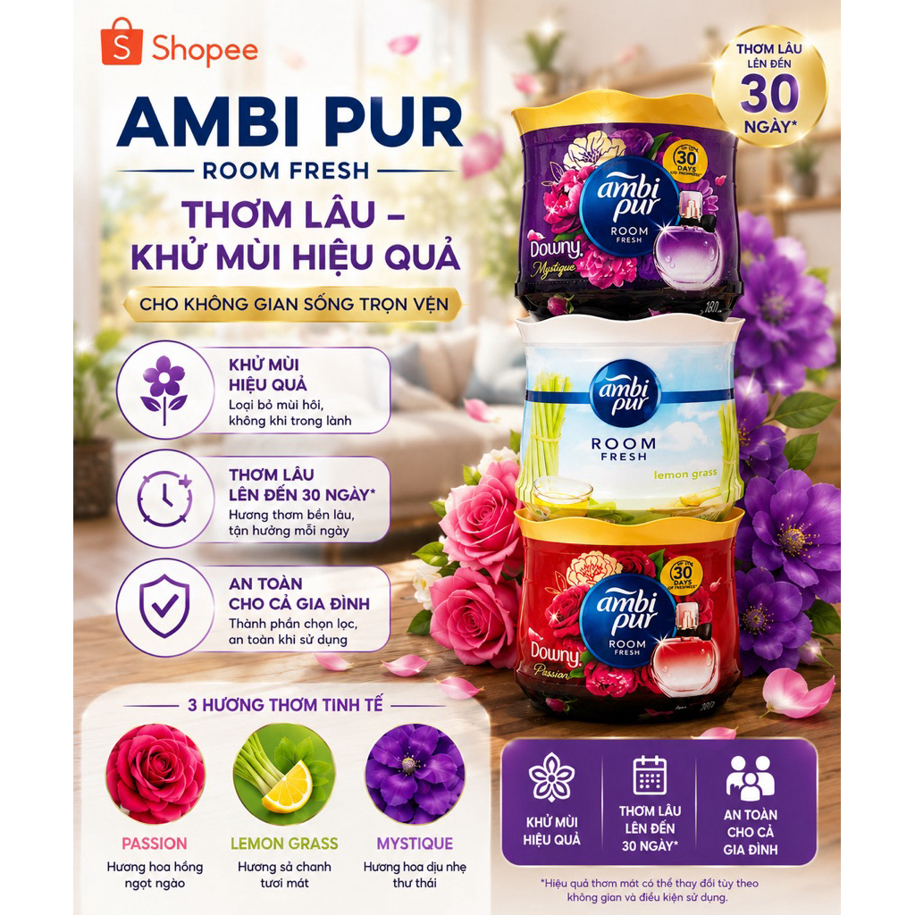 Sáp Thơm Ambi Pur 180g - Sáp thơm phòng ngủ, nhà vệ sinh, phòng khách , nhà bếp