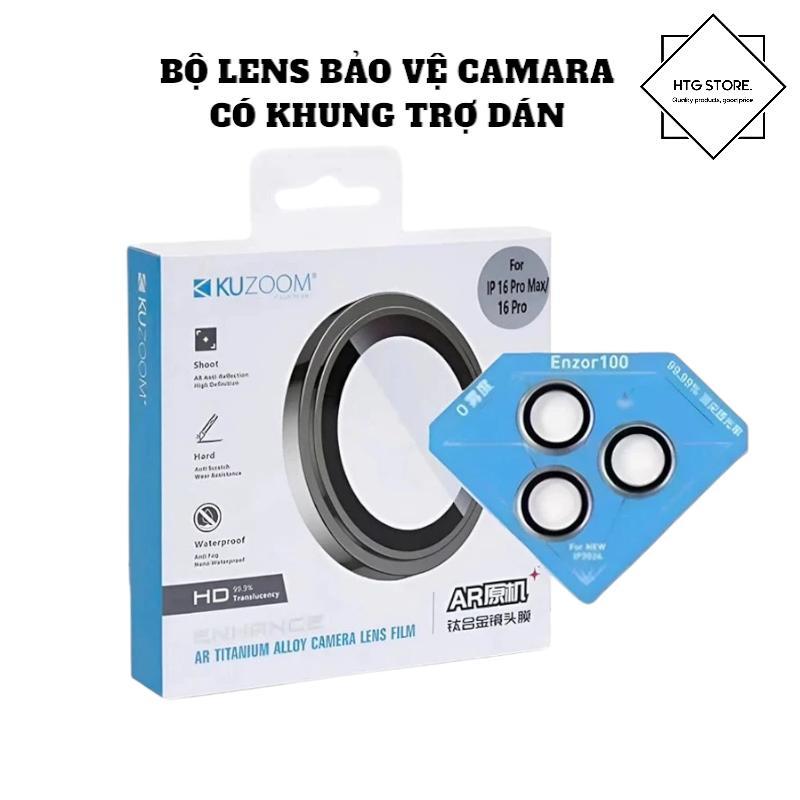 Lens Bảo Vệ Ống Camera Có Khung Trợ Dán Chính Hãng KUZOOM Dùng Cho IP-Viền Nhôm,Mặt Cường Lực