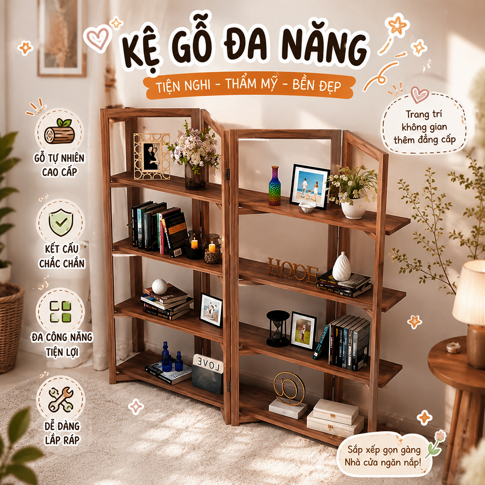 Kệ Giá đỡ vách ngăn bằng gỗ văn phòng phong cách tối giản trang trí vách ngăn phòng khách phòng ngủ giá sách đơn giản