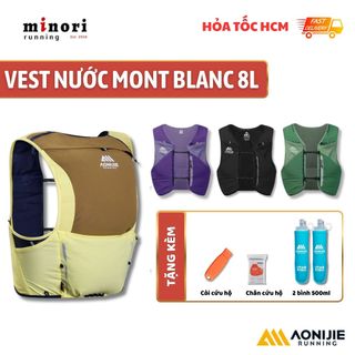 Vest Nước AONIJIE MB 8L 12L Ba Lô Chạy Trail Siêu Nhẹ Nhiều Ngăn Phiên Bản Mont Blanc - TẶNG KÈM 2 Bình Nước Mềm 500ml
