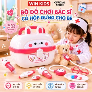 Bộ Đồ Chơi Bác Sĩ Hình Thỏ Cho Bé 40 Chi Tiết, Vali Bác Sĩ Mini Cho Bé Trai Bé Gái