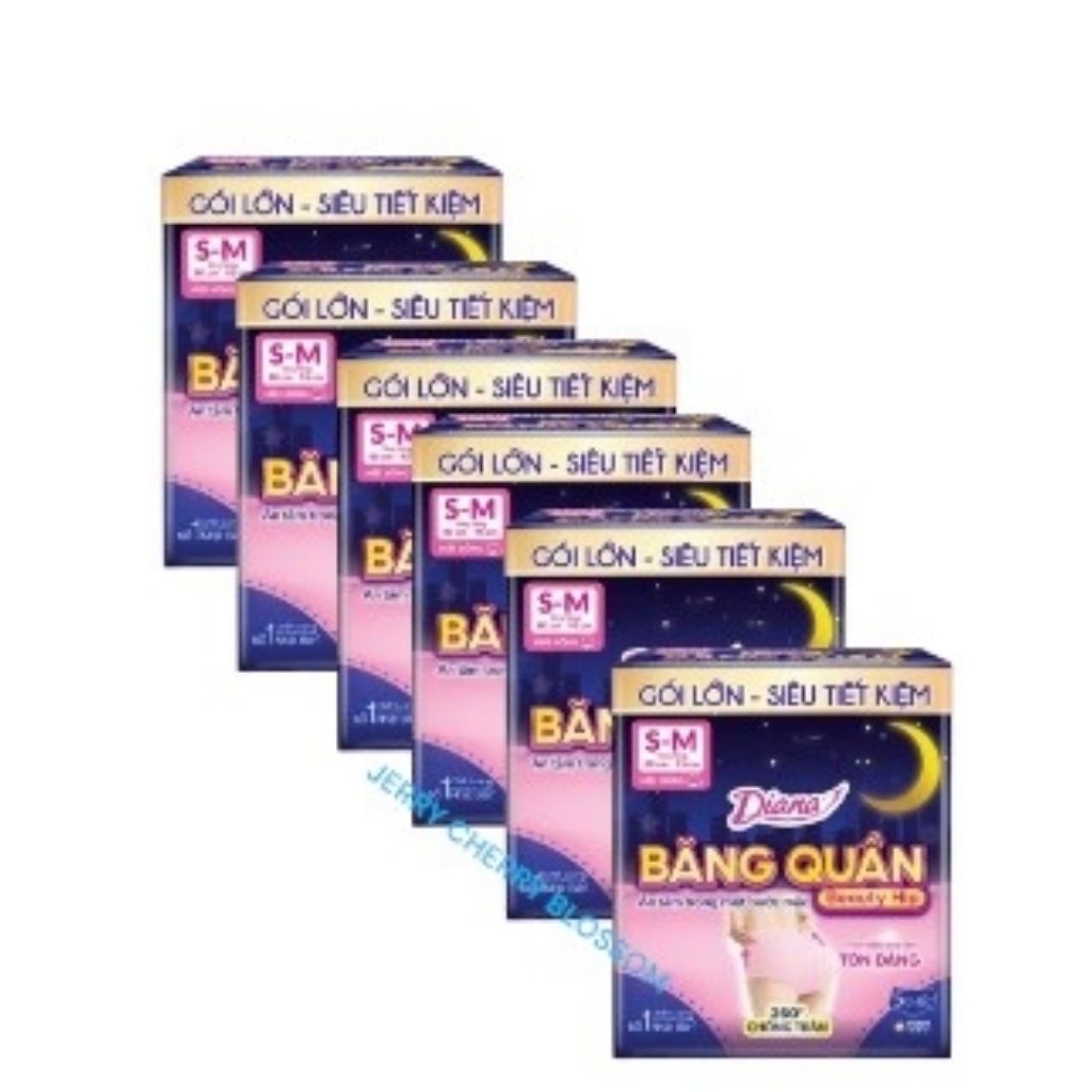 combo 6 gói băng vệ sinh dạng quần  Diana Beauty hip SM/ML/XL 5 chiếc/gói