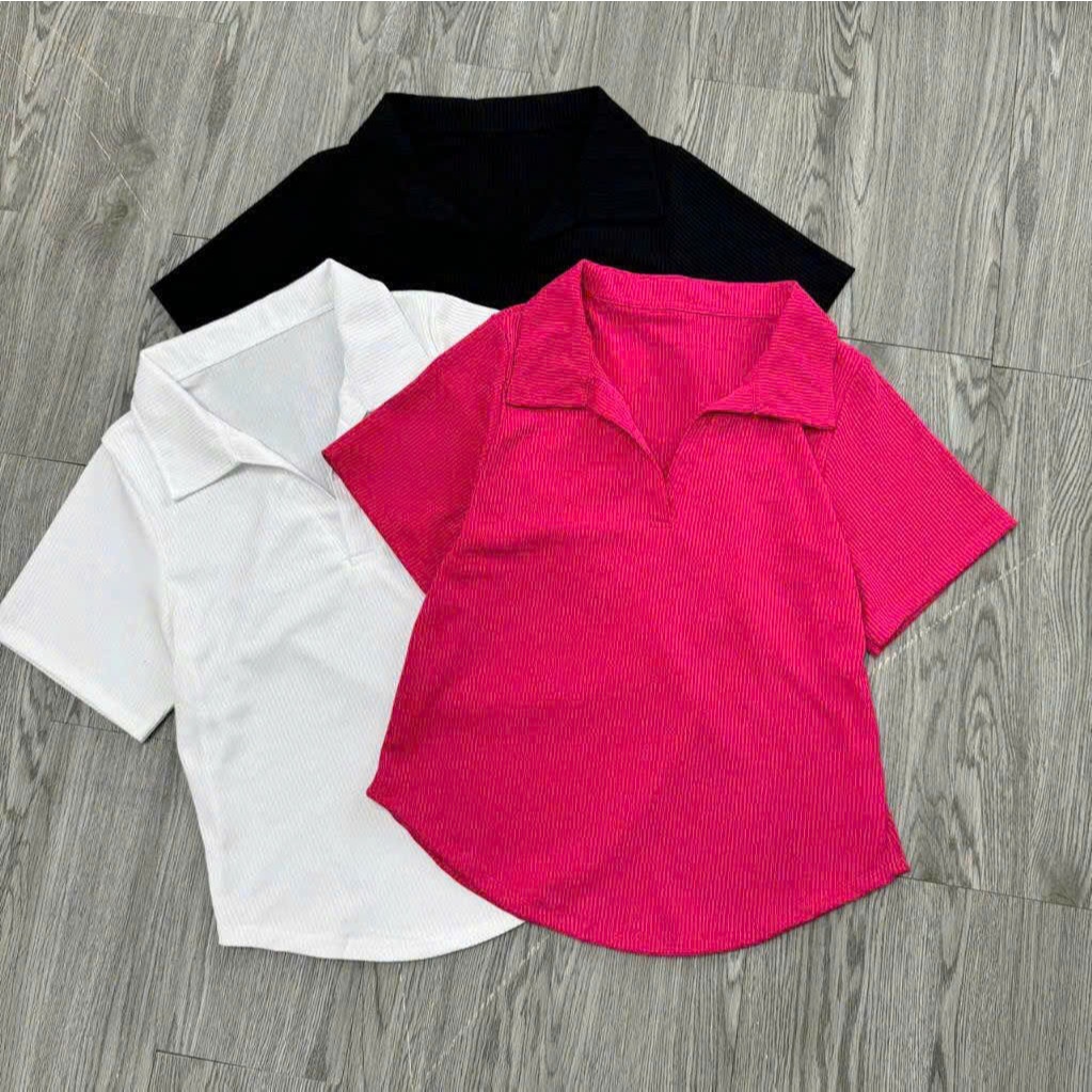 Áo Thun Kiểu Bigsize Nữ (40kg-95kg),Áo Thun Tay Ngắn Dáng Vạc Bầu Cổ Trụ Vải Gân Tăm Mặc Mát G120