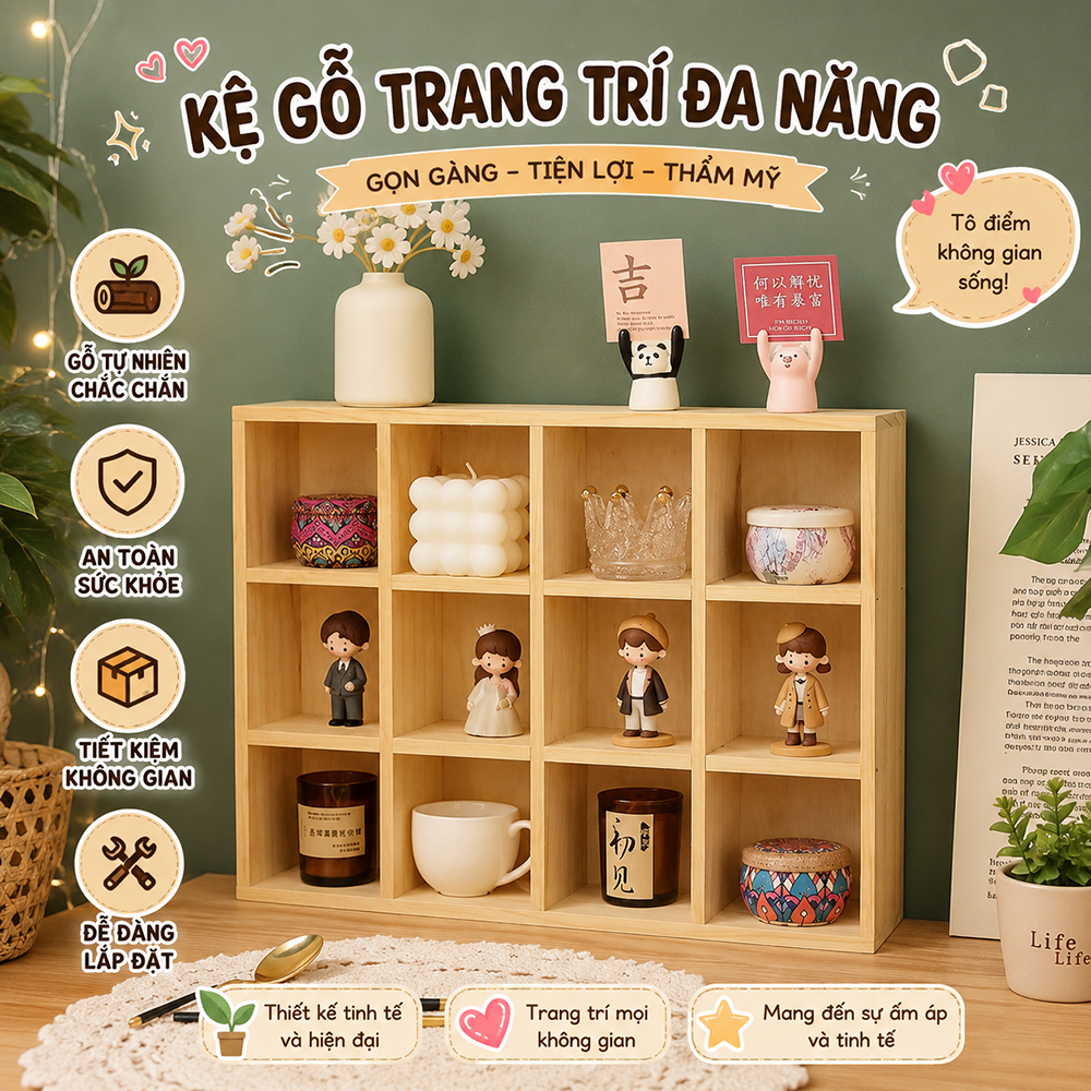 Kệ trưng bày, kệ trưng bày mô hình, kệ gốm sứ để đồ đa năng nhiều ngăn