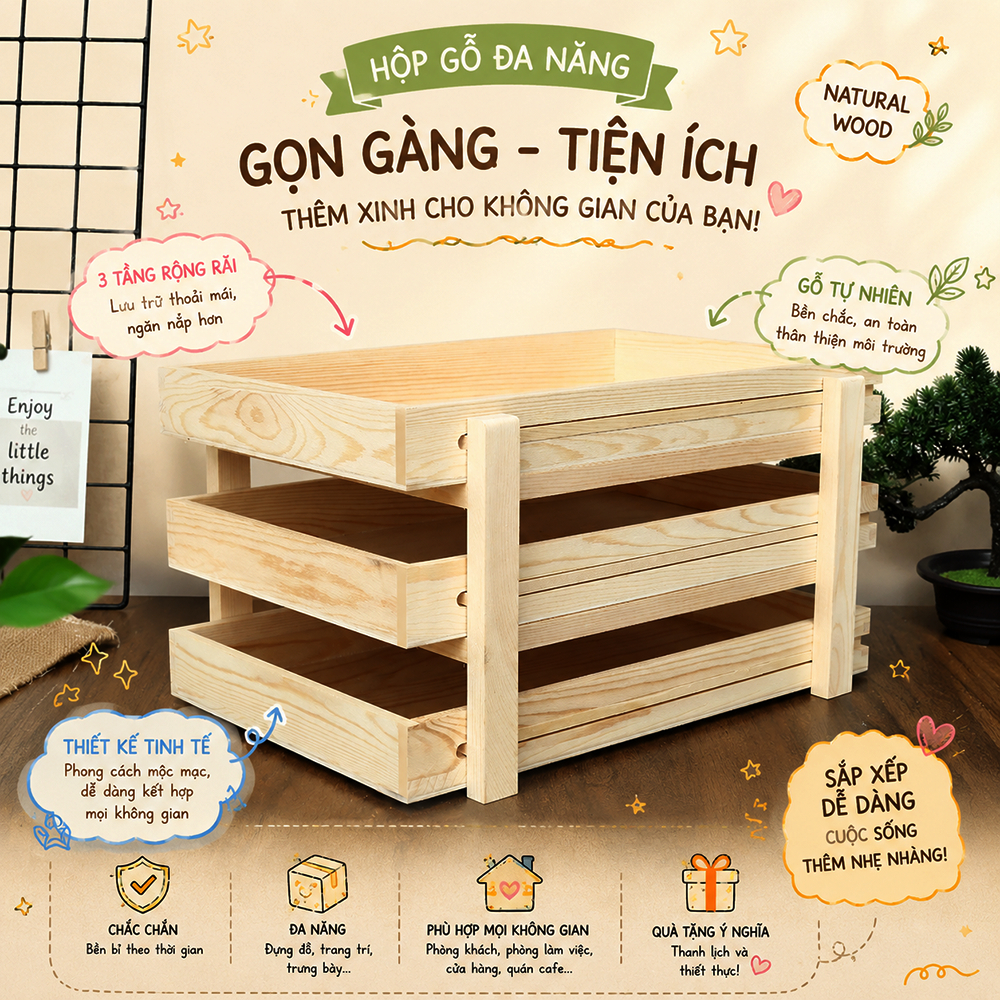Kệ khay 3 tầng ngăn kéo để đồ phụ kiện, mỹ phẩm đa năng gọn gàng