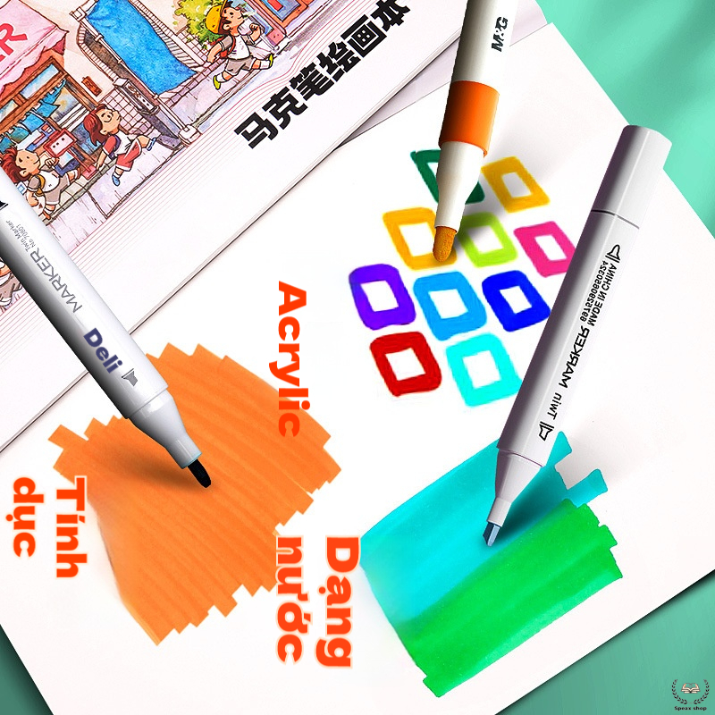Sổ Vẽ Acrylic Marker Gáy Keo A4/B5/A5 – Giấy Vẽ 120gsm 30 Tờ, Phủ 2 Lớp Chống Thấm Mực, Chuyên Dùng Cho Bút Marker Acryl