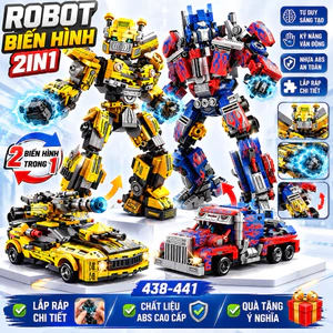 Bộ Xếp Hình Robot Mecha Lắp Ráp Xe Container Robot Chiến Đấu Cho Bé Trai