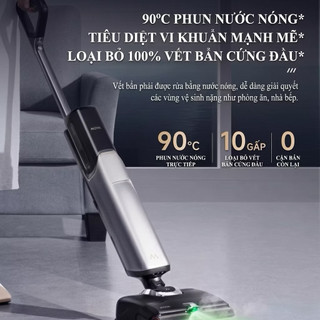 {Tặng con lăn, lọc gió} Máy hút bụi lau nhà Dreame Mova X40 Pro, lau nước nóng 90°C, giặt & sấy khô