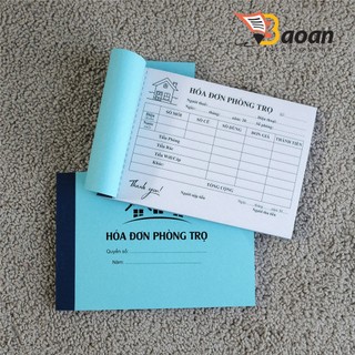 Hóa đơn phòng trọ A6 (10x15cm) loại 2 liên, 100 tờ/quyển + Quản lý phòng trọ 50 tờ