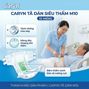 TÃ DÁN NGƯỜI LỚN CARYN SIÊU THẤM SIZE M10 – BẢO VỆ TOÀN DIỆN, ÊM ÁI KHÔ THOÁNG