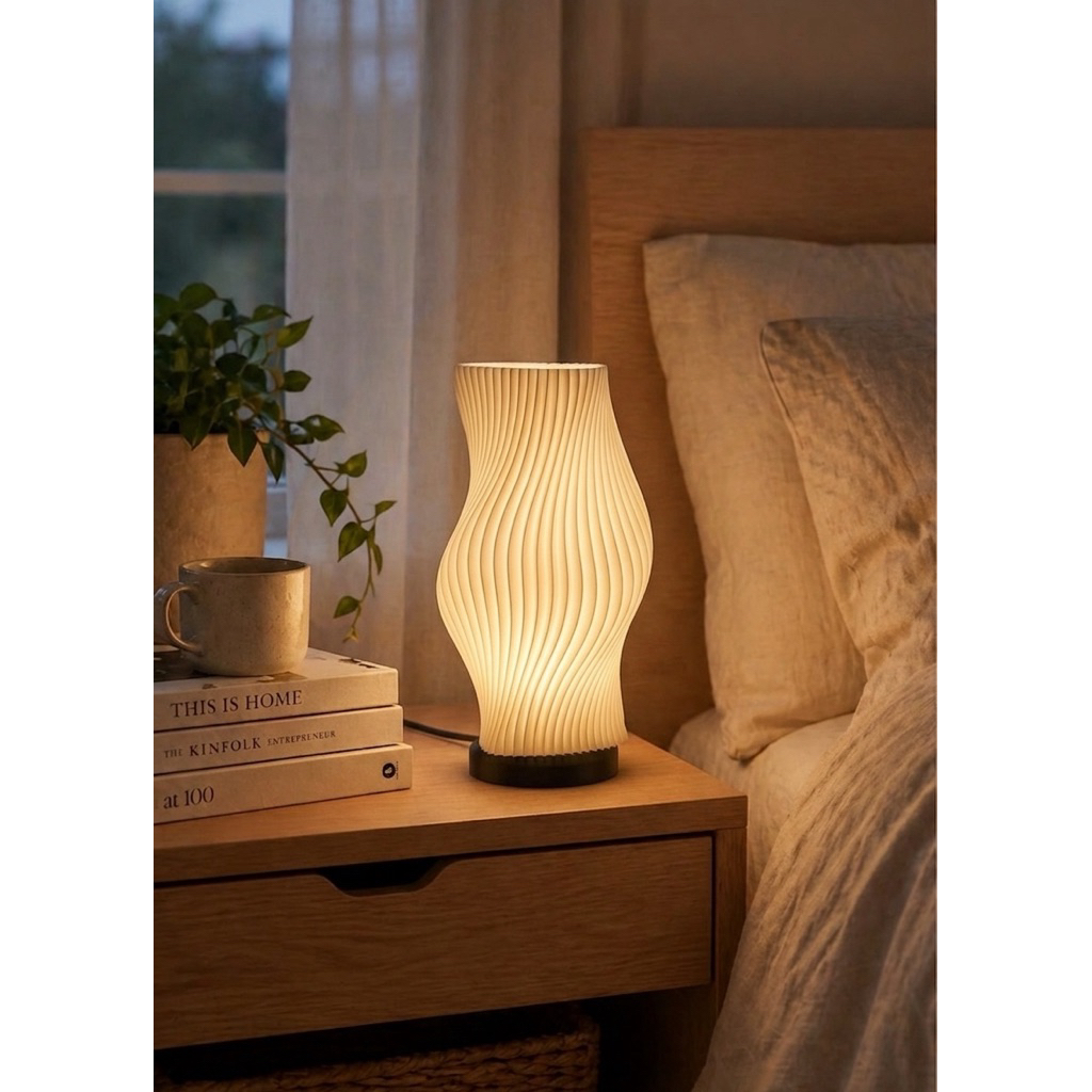 Đèn Ngủ Decor 3D Wave Art – MIE LIGHT | Đèn In 3D Gấp Sóng Cao Cấp – Đèn Bàn Nghệ Thuật Trang Trí Phòng