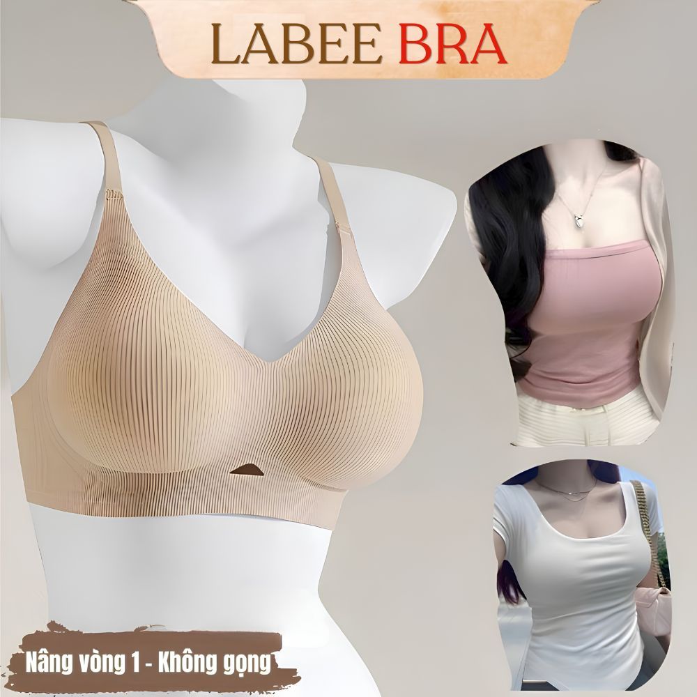 Áo Lót Bra Nữ Labee Bra Chất Su Không Gọng Mút Giọt Nước Nâng 3,5CM Thoáng Khí Không Lộ Viền -LB015A