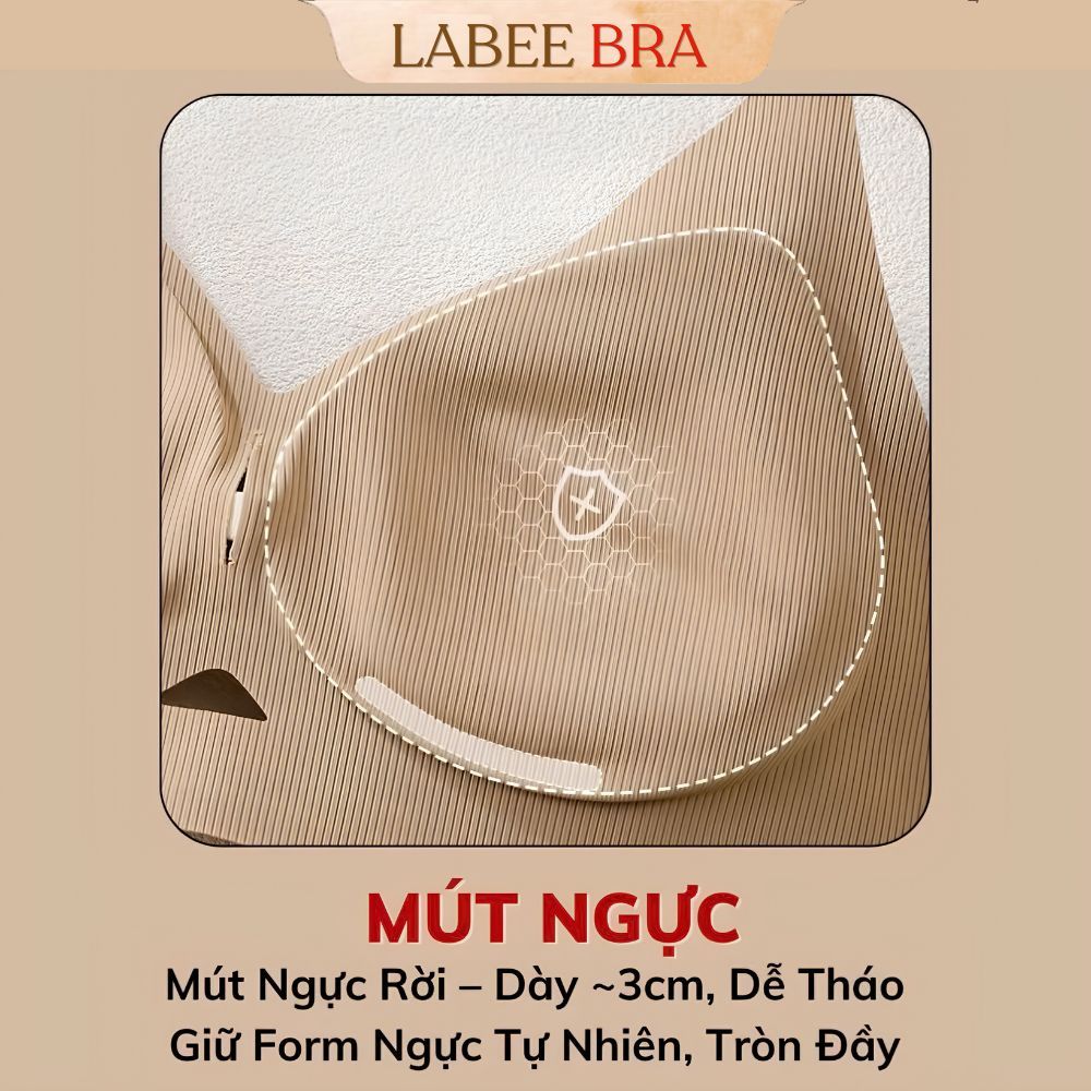 Áo Lót Bra Nữ Labee Bra Chất Su Không Gọng Mút Giọt Nước Nâng 3,5CM Thoáng Khí Không Lộ Viền -LB015A