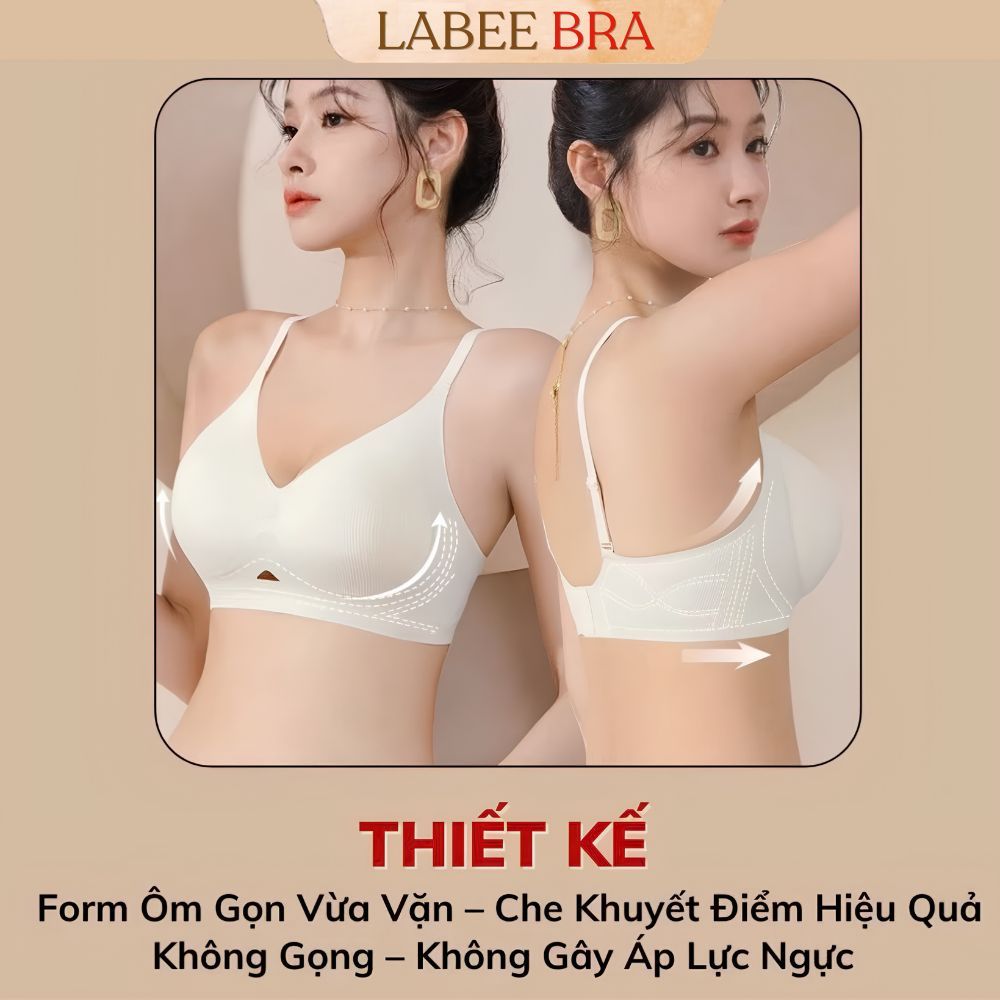 Áo Lót Bra Nữ Labee Bra Chất Su Không Gọng Mút Giọt Nước Nâng 3,5CM Thoáng Khí Không Lộ Viền -LB015A
