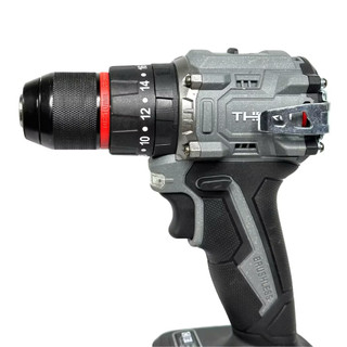 Thân Máy Khoan Pin Xám Đầu Kẹp 10ly THPRO Không Chổi Thân Chân Pin Phổ Thông Có móc cài,lớp INOX Bọc sau máy tiện dụng