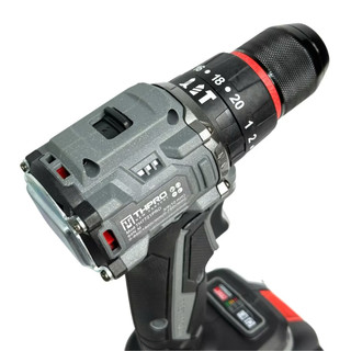 Thân Máy Khoan Pin Xám Đầu Kẹp 10ly THPRO Không Chổi Thân Chân Pin Phổ Thông Có móc cài,lớp INOX Bọc sau máy tiện dụng