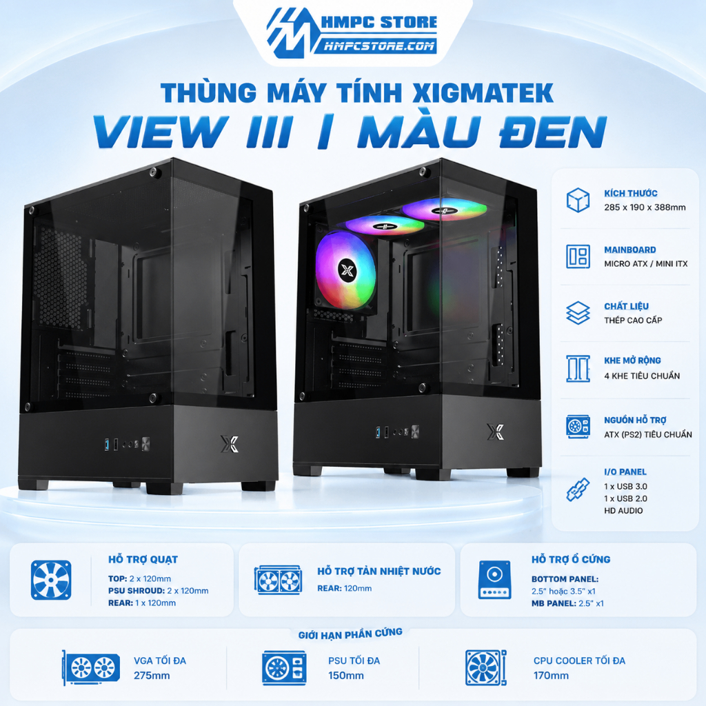 Case - Thùng máy tính Xigmatek View III | Màu đen, bảo hành 12 tháng | BigBuy360 - bigbuy360.vn
