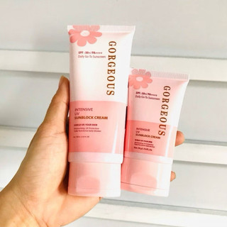 Kem chống nắng múi xù gorgeous trắng da, nâng tone, chống nước lâu trôi tuýp SPF50+PA+++ ( Tuýp 100g + 50g )