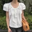 𝗔𝗹𝘆 𝗟𝗶𝗻𝗲𝗻 - Áo Linen nhún cổ thắt nơ