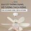 Quạt Trần 2 Trong 1 Công Suất 30W Kiêm Đèn Trang Trí 3 Màu, Đui E27 Tiện Lợi, Remote Điều Khiển