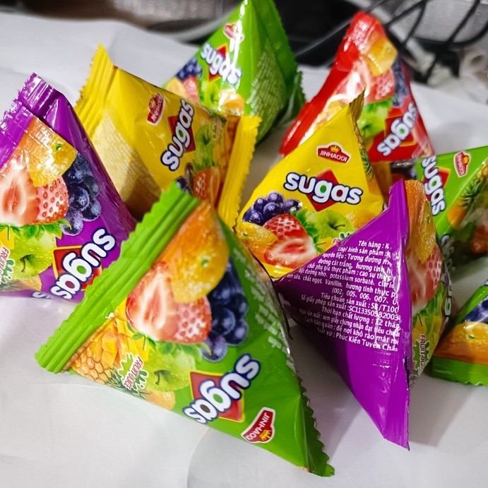 [BÁN CHẠY] Kẹo Dẻo Sugas Trái Cây Kim Tự Tháp (Đủ Vị Dẻo Dai), Đồ Ăn Vặt Siêu Hot