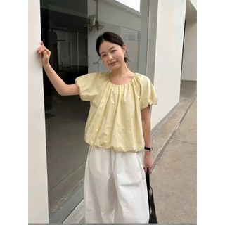 𝗔𝗹𝗶𝗮 𝗟𝗶𝗻𝗲𝗻 - | LY LINEN| - Áo Linen cổ tròn tay phồng