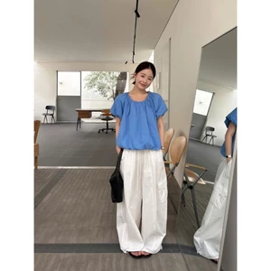 𝗔𝗹𝗶𝗮 𝗟𝗶𝗻𝗲𝗻 - Áo Linen cổ tròn tay phồng