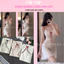 VÁY NGỦ HAI DÂY LỤA SATIN IN HỌA TIẾT ĐÍNH NƠ- HÀNG QUẢNG CHÂU CAO CẤP