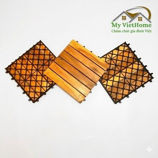 Sàn Gỗ Vỉ Nhựa - COZY I MY VIETHOME I Tấm Gỗ Lót Sàn Ban Công, Chống Trơn Trượt, Chịu Được Nắng Mưa