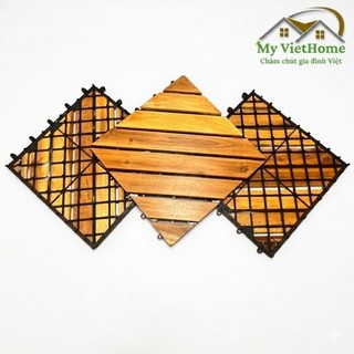 Sàn Gỗ Vỉ Nhựa - COZY I MY VIETHOME I Tấm Gỗ Lót Sàn Ban Công, Chống Trơn Trượt, Chịu Được Nắng Mưa