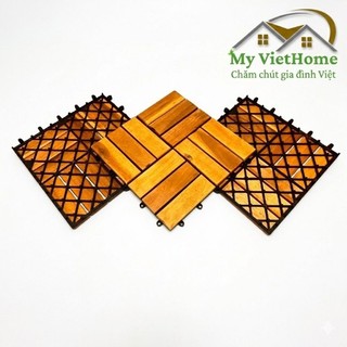 Sàn Gỗ Vỉ Nhựa - COZY I MY VIETHOME I Tấm Gỗ Lót Sàn Ban Công, Chống Trơn Trượt, Chịu Được Nắng Mưa