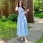 Váy Maxi Nữ Đi Biển Dáng Dài Thiết Kế 2 Dây Bản To Nhún Ngực Vải Lụa Xước Hàn [Lamer Dress]