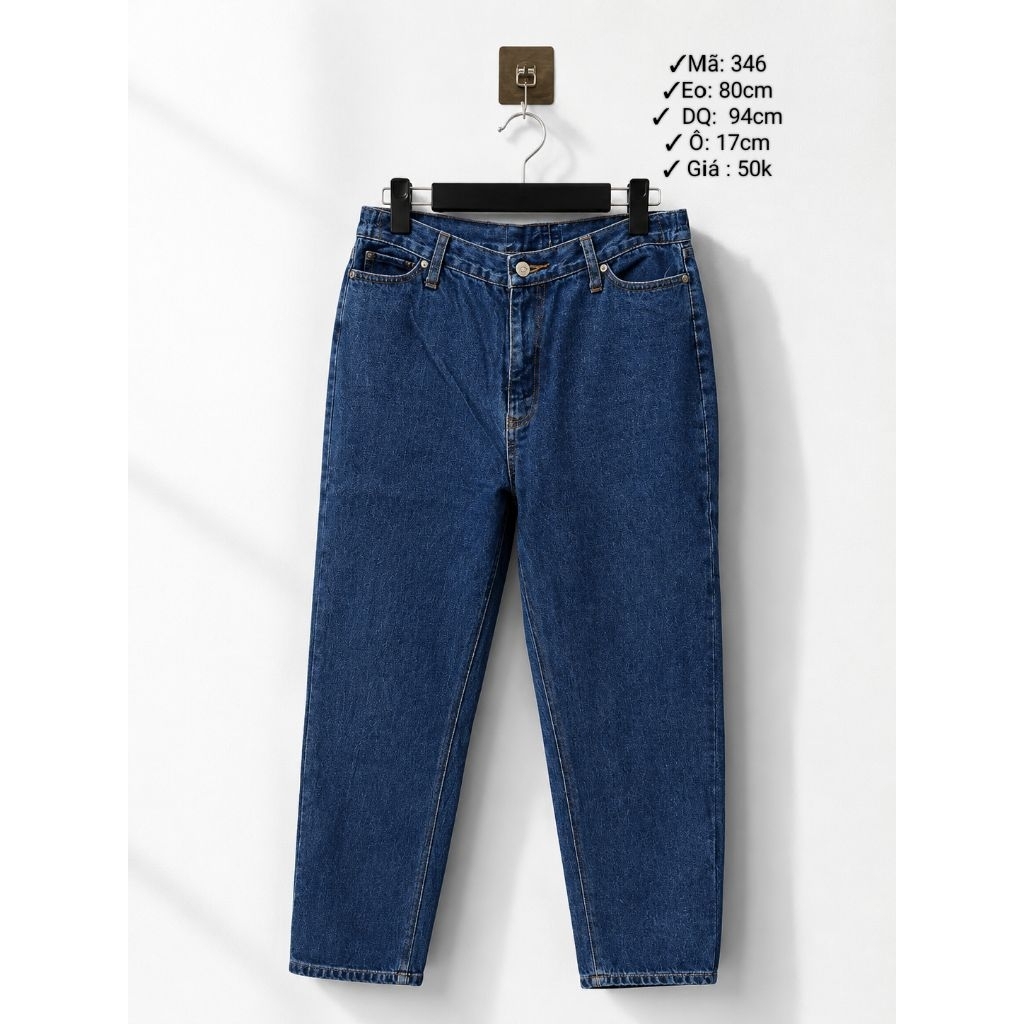 Quần Jean Nữ (2HAND)Ống Suông Cạp Cao Form Rộng Retro Cá Tính Dễ Phối Đồ