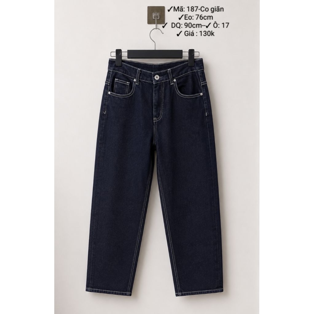 Quần Jean Nữ (2HAND)Ống Suông Cạp Cao Form Rộng Retro Cá Tính Dễ Phối Đồ
